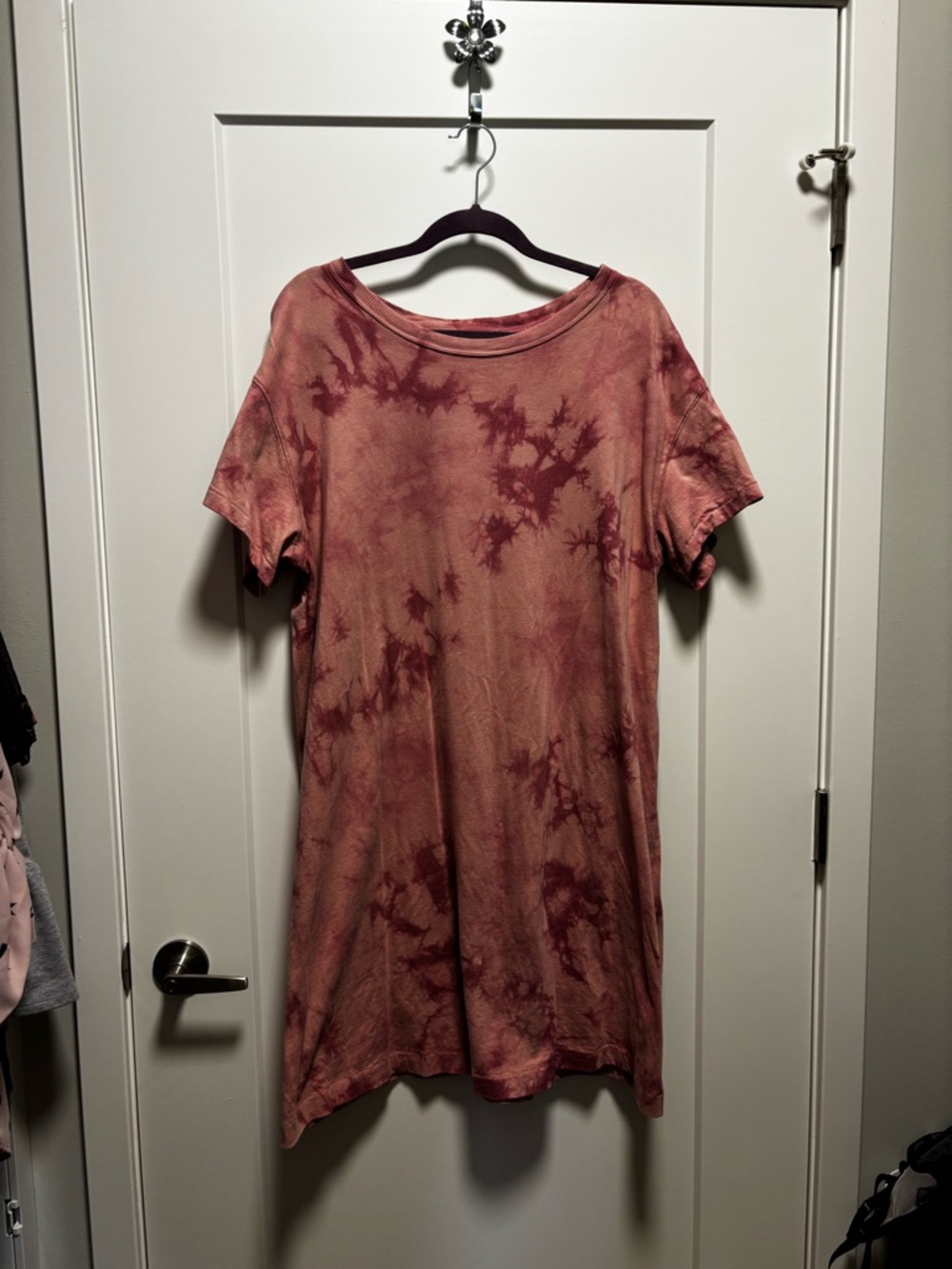 Old Navy Tie-Dye Midi Dress in Rust and Maroon